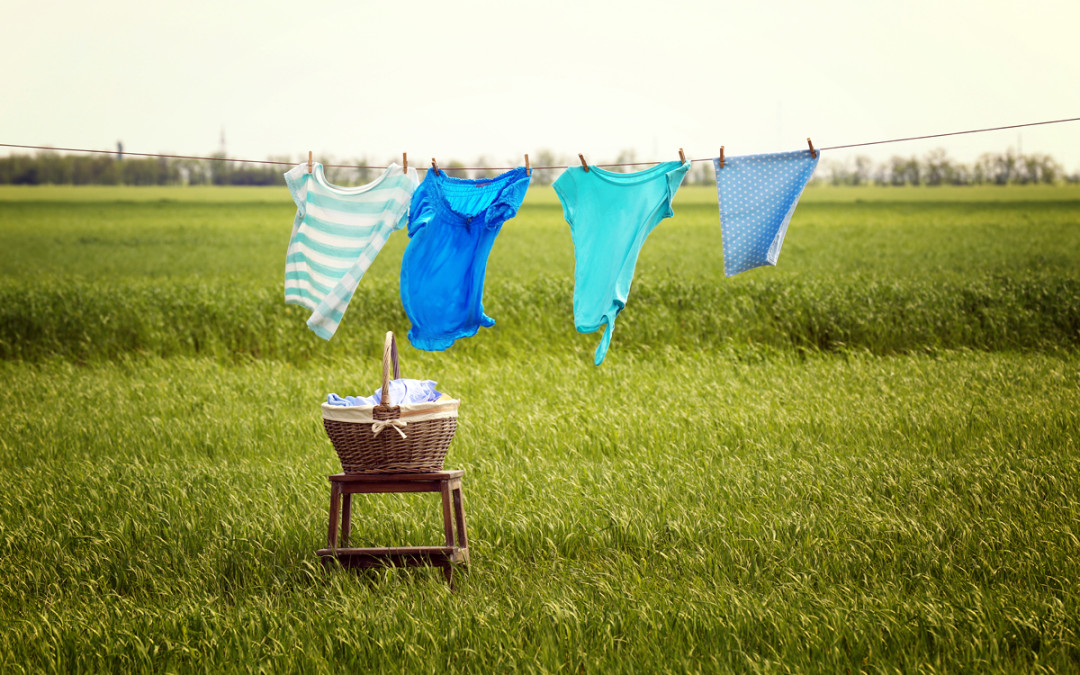 Airing out laundry in the spring.