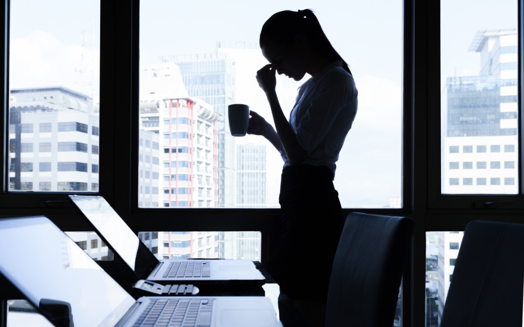A business woman's results are being impacted by stress.